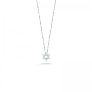 Roberto Coin 18K White Gold Tiny Treasures Star of David Diamond Pendant Necklace