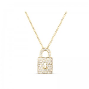 Roberto Coin 18K Yellow Gold Diamond Lock Charm 16