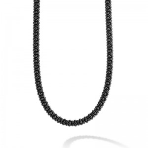 Lagos Ceramic Black Caviar 5mm Beaded Necklace