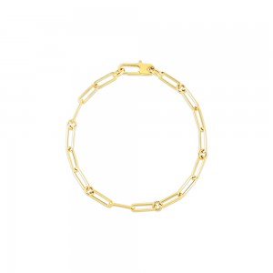 Roberto Coin 18K Yellow Gold Designer Gold Fine Paperlink Chain Bracelet