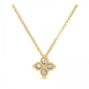 Roberto Coin 18K Yellow Gold Princess Small Diamond Pendant Necklace