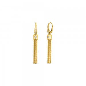 Roberto Coin 18K Yellow Gold Diamond Princess Tassel Earrings