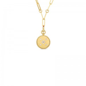 Roberto Coin 18K Yellow Gold Venetian Princess Pendant with Round Brilliant Cut Diamonds 0.16 Tcw G-H SI