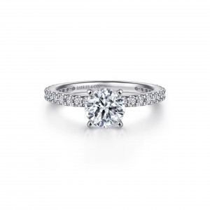 Gabriel & Co. 14K White Gold Classic Round Diamond Semi Mount