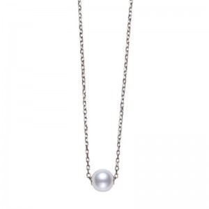 Mikimoto 18K White Gold Pendant with 1 Round Akoya Pearl A+ 8mm  18