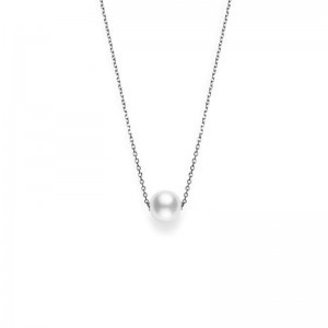 Mikimoto 18K White Gold Pendant with 1 Round White South Sea Pearl 10mm A+ 18