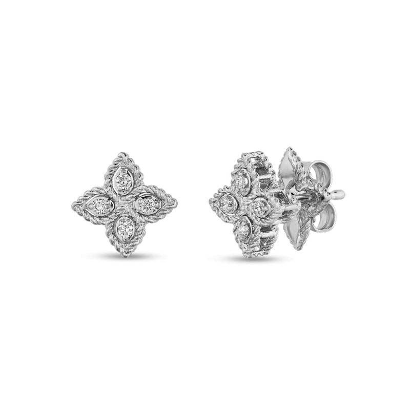 Roberto Coin 18K White Gold Princess Flower Earrings