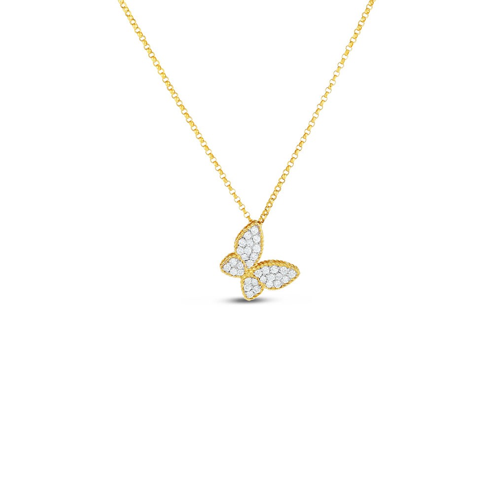 Roberto Coin 18K Yellow Gold Princess Butterfly Diamond Pendant Necklace