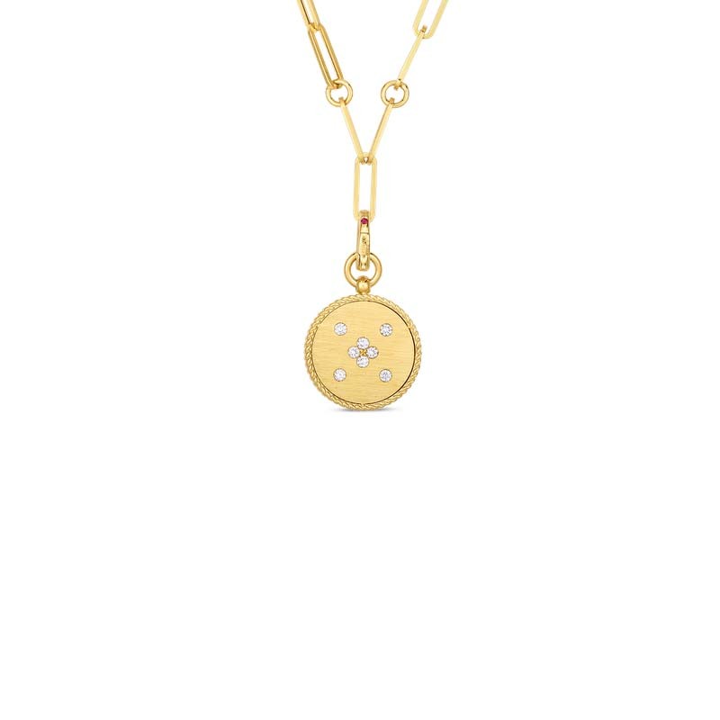 Roberto Coin 18K Yellow Gold Venetian Princess Pendant with Round Brilliant Cut Diamonds 0.16 Tcw G-H SI