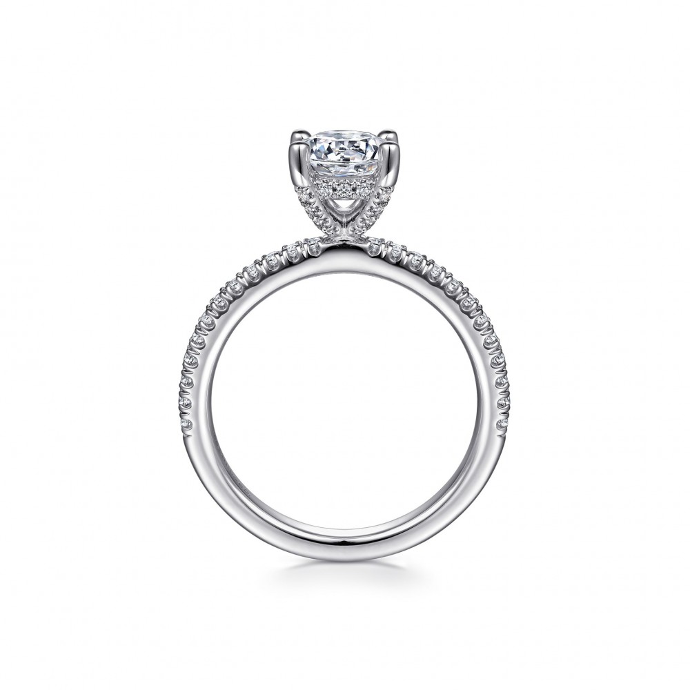 Gabriel & Co. 14K White Gold Classic Round Diamond Semi Mount