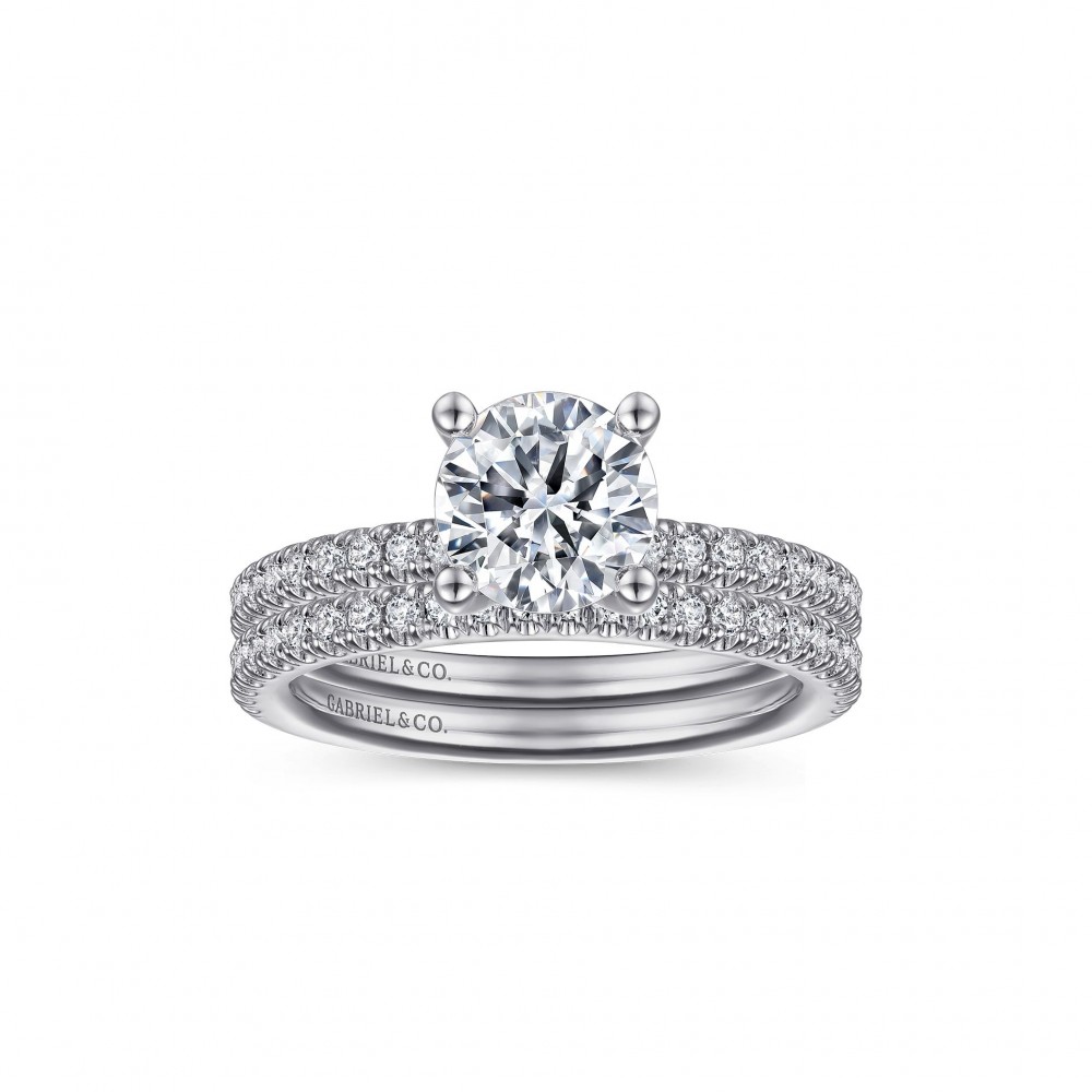 Gabriel & Co. 14K White Gold Classic Round Diamond Semi Mount