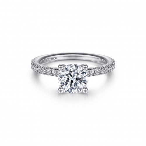 Gabriel & Co. 14K White Gold Classic Round Diamond Semi Mount