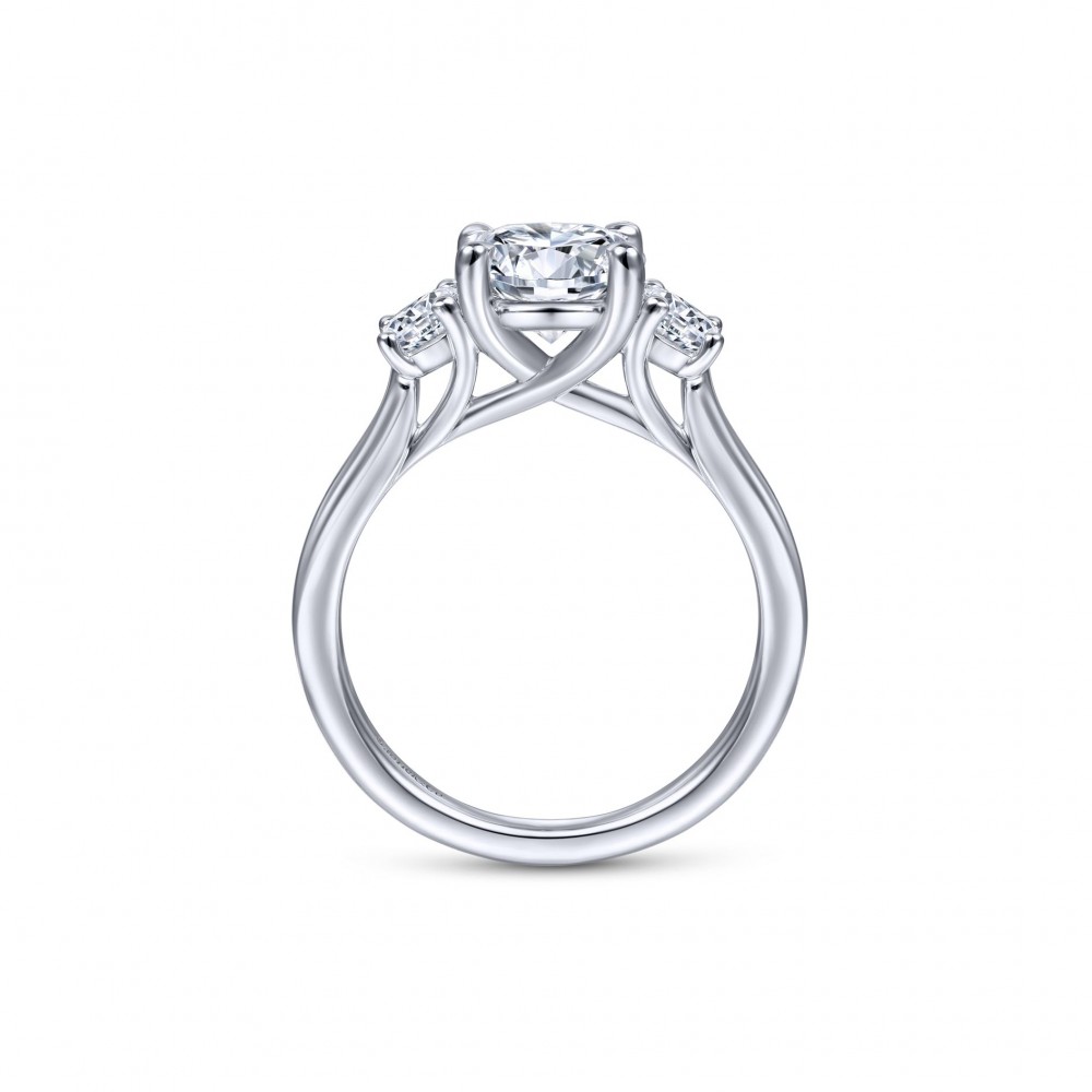 Gabriel & Co. 14K White Gold Classic Round Diamond Semi Mount