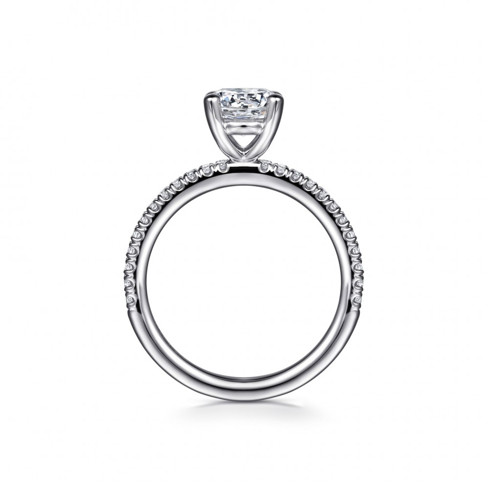 Gabriel & Co. 14K White Gold Classic Round Diamond Semi Mount