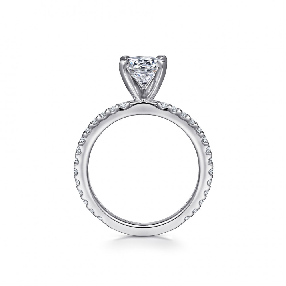 Gabriel & Co. 14K White Gold Classic Round Diamond Semi Mount