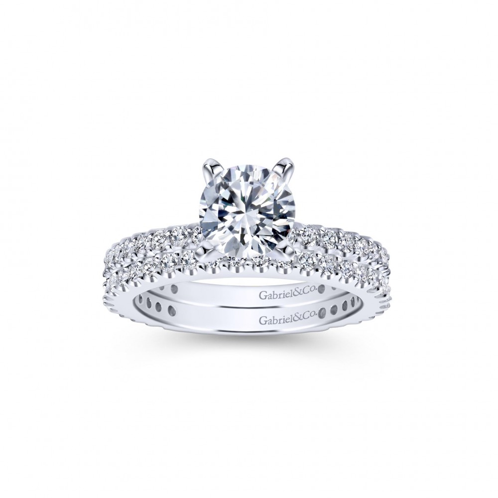 Gabriel & Co. 14K White Gold Classic Round Diamond Semi Mount