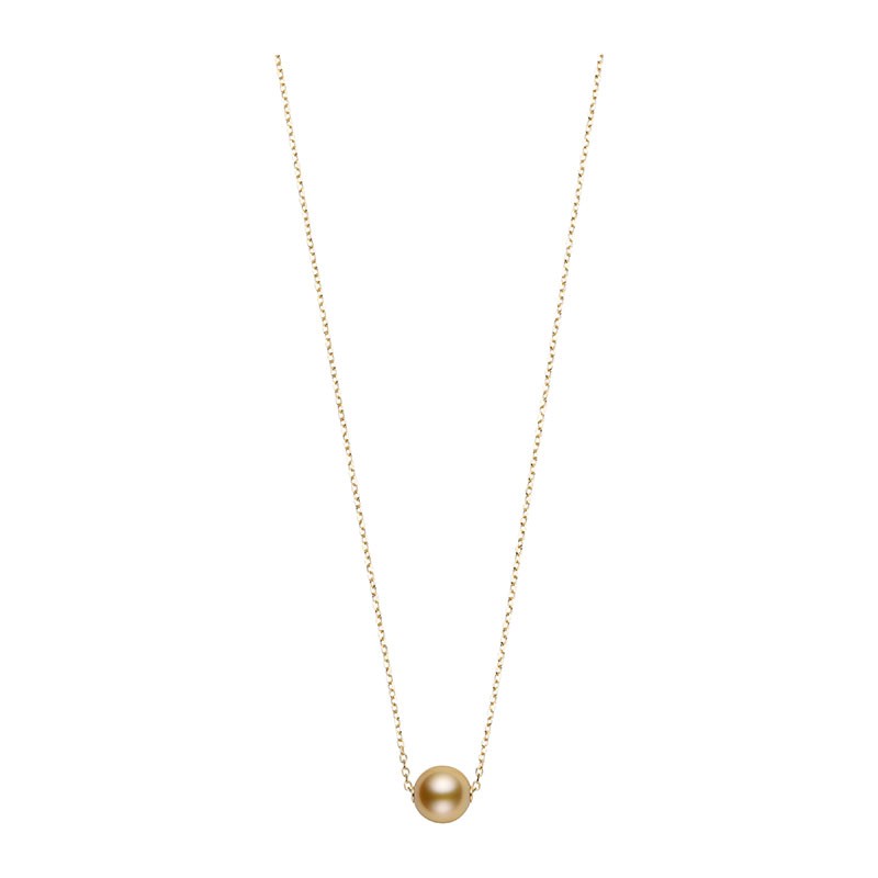 Mikimoto 18K Yellow Gold Golden South Sea Single Pearl Pendant Necklace