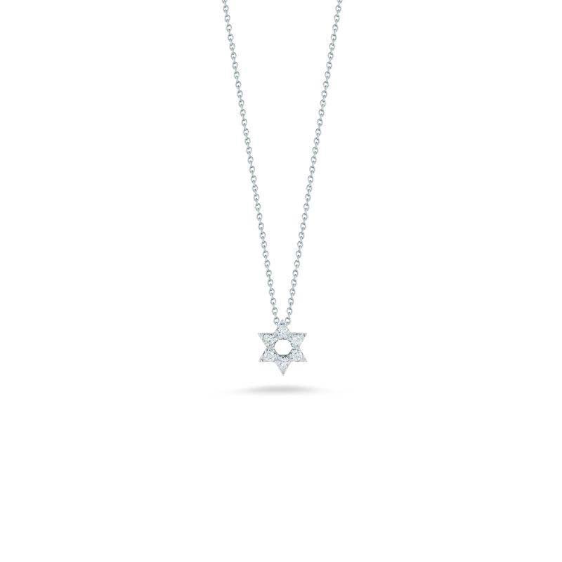 Roberto Coin 18K White Gold Tiny Treasures Star of David Diamond Pendant Necklace