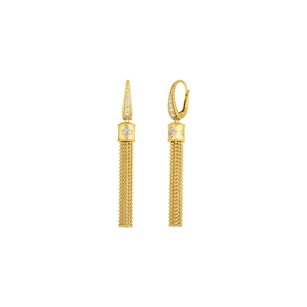 Roberto Coin 18K Yellow Gold Diamond Princess Tassel Earrings