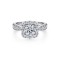 Gabriel & Co. 14K White Gold Entwined Round Halo Diamond Semi Mount