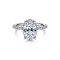 Gabriel & Co 14K White Gold Diamond Semi Mount with  Round Diamonds 0.37 Tcw G-H SI2   Size 6.5