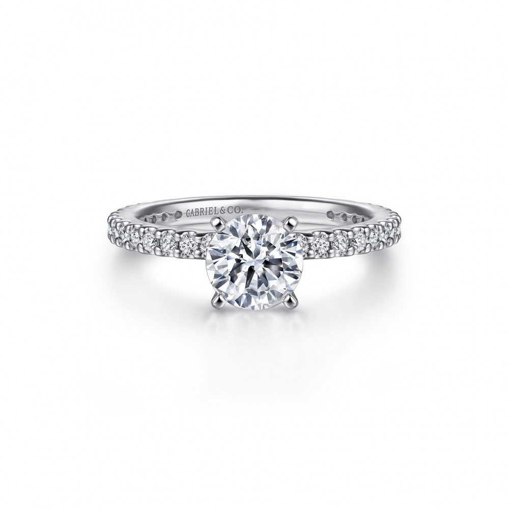 Gabriel & Co. 14K White Gold Classic Round Diamond Semi Mount