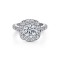 Gabriel & Co 14K White Gold Semi Mount with 24 Round Diamonds 1.37 Tcw G-H SI2   Size 6.5