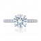 A. Jaffe 14K White Gold Semi Mount with 42 Round Brilliant Cut Diamonds 0.46 TCW G-H SI 
For 2.5 TCW Round Center Stone