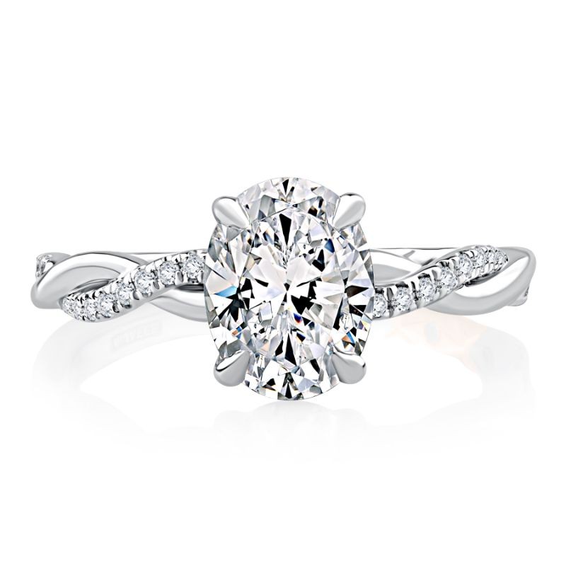 A.Jaffe 14K White Gold Diamond Semi-Mount